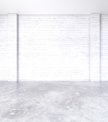Blank brick wall in interior