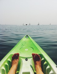 kayaking in the sea
