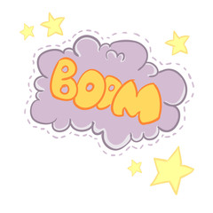 Boom comic book explosion, vector illustration