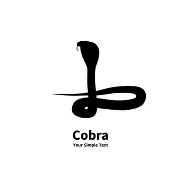Vector Illustration Of Black Silhouette Of A Cobra