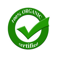 100% organic certified icon or symbol image concept design for business and use in company system.