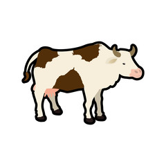 Cow animal farm pet character icon. Isolated and flat illustration. Vector graphic