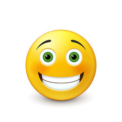 Emoticon smiling. Smiling smiley. Isolated on a white background.