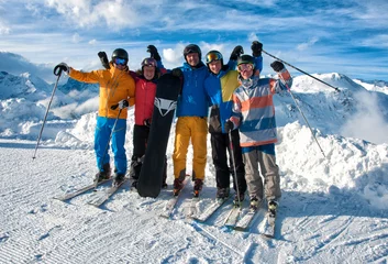 Papier Peint photo Sports dhiver Skifahrergruppe