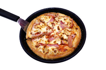 Bacon and Ham Cheese Pizza.