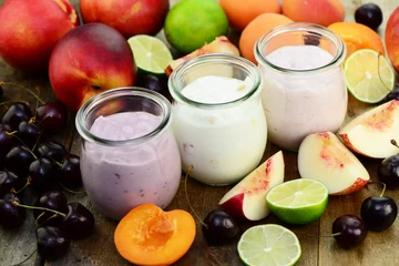 Küchenrückwand glas motiv Früchte Joghurt © photocrew
