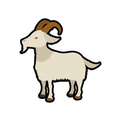 Goat animal farm pet character icon. Isolated and flat illustration. Vector graphic