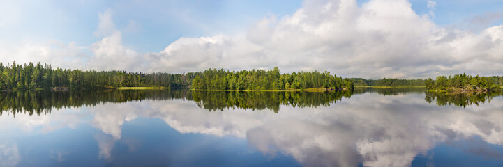 Fototapeta na wymiar summer landscape with reflections