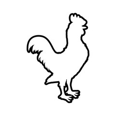 Rooster animal farm pet character icon. Isolated and flat illustration. Vector graphic