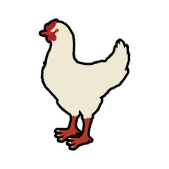 Chicken animal farm pet character icon. Isolated and flat illustration. Vector graphic