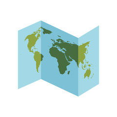 Planet map earth world paper icon. Isolated and flat illustration. Vector graphic
