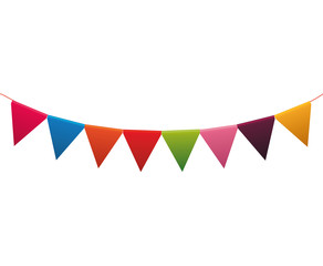 Pennant party celebration birthday icon. Isolated and flat illustration. Vector graphic