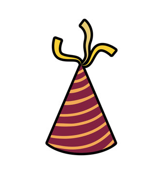Hat party celebration birthday icon. Isolated and flat illustration. Vector graphic