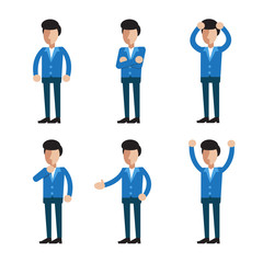 Businessman character poses
