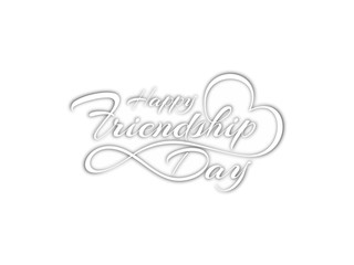 Creative white color happy friendship day text design