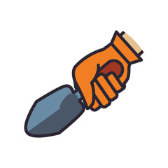 Shovel hand garden gardening tool icon. Isolated and flat illustration. Vector graphic