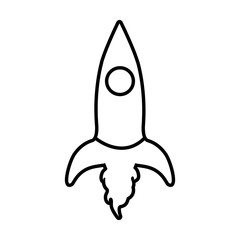 rocket spaceship science vehicle icon. Isolated and flat illustration. Vector graphic