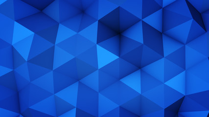 Obraz premium Blue polygonal geometric surface 3D rendering