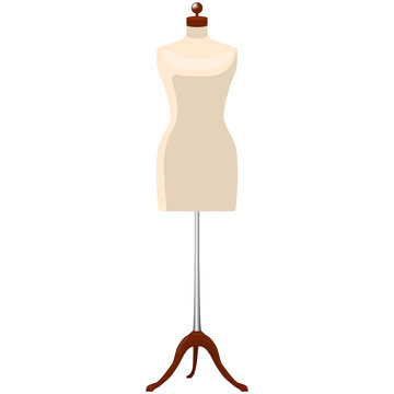 woman mannequine dummy tailor isolated vector illustration