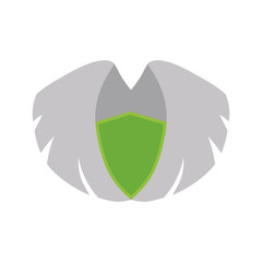 Wing feather white decoration icon. Isolated and flat illustration. Vector graphic