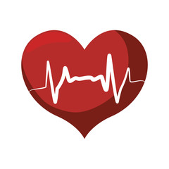 heart shape pulse cardio medical health care icon. Isolated and flat illustration. Vector graphic