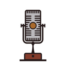 Microphone technology retro vintage icon. Isolated and flat illustration. Vector graphic