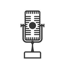 Microphone technology retro vintage icon. Isolated and flat illustration. Vector graphic