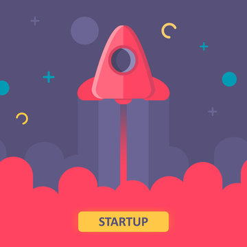 Startup Business. Flat design illustration.