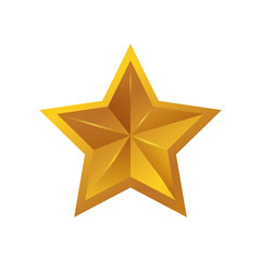 Star gold shape yellow icon. Isolated and flat illustration. Vector graphic