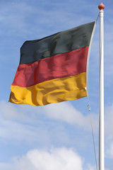 German flag blowing in the wind