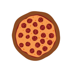 Pizza food menu fast dinner icon. Isolated and flat illustration. Vector graphic