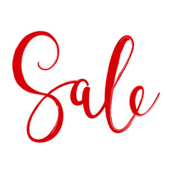 Hand drawn vector Sale lettering design in red color.