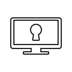 Padlock computer security system protection icon. Isolated and flat illustration. Vector graphic