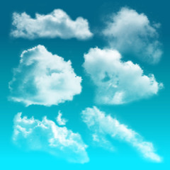Naklejka na ściany i meble Transparent Clouds Realistic Icon Set