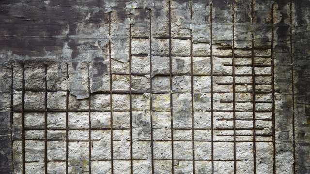 Background made of reinforced concrete wall.