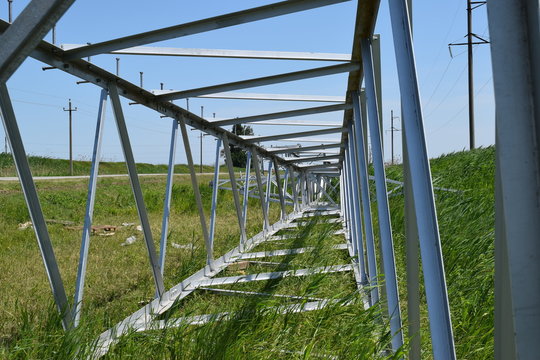 Assembly and installation of new support of a power line