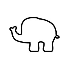 Elephant cute animal little icon. Isolated and flat illustration. Vector graphic