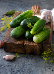 Canned cucumbers on the table