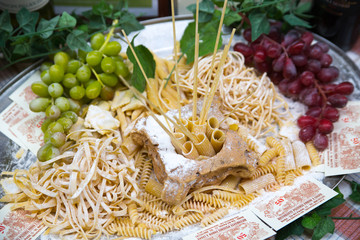 Vegetables display in front of rome's cafe