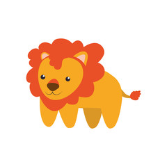 Lion cute animal little icon. Isolated and flat illustration. Vector graphic
