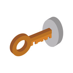 Key security system protection icon. Isolated and flat illustration. Vector graphic