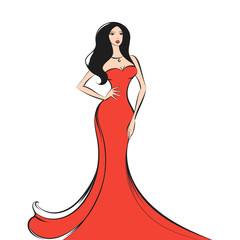 woman in the ball gown silhouette