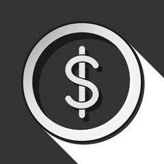 icon - dollar currency symbol with shadow