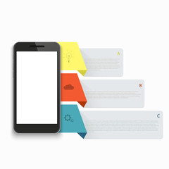 Vector modern smartphone infographics background