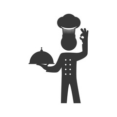 Chefs hat chef pictogram silhouette icon. Isolated and flat illustration. Vector graphic
