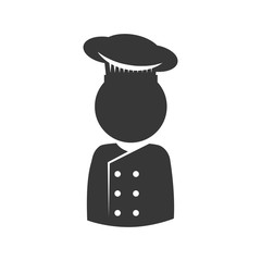Chefs hat chef pictogram silhouette icon. Isolated and flat illustration. Vector graphic
