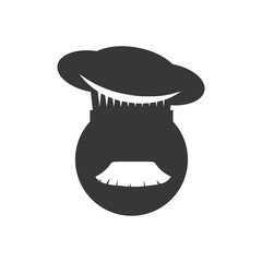 Chefs hat chef pictogram silhouette icon. Isolated and flat illustration. Vector graphic
