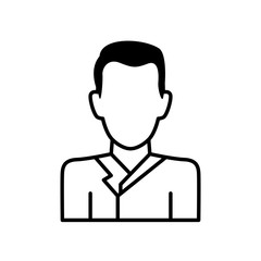 Man male avatar head person icon. Isolated and flat illustration. Vector graphic