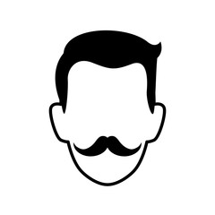 Man male avatar head person icon. Isolated and flat illustration. Vector graphic