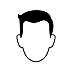Man male avatar head person icon. Isolated and flat illustration. Vector graphic
